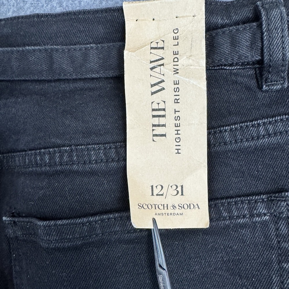 Scotch & Soda Wide Leg Jeans Black Belted Garment Dyed Womens 31 - Picture 13 of 13